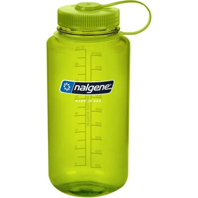 Bouteille d'eau Nalgene Sustain à large ouverture 1L - Fabriquée à partir de 50% de déchets plastiques - Vert printemps Bouteille d'eau Nalgene Sustain à large ouverture 1L - Fabriquée à partir de 50% de déchets plastiques - Vert printemps
