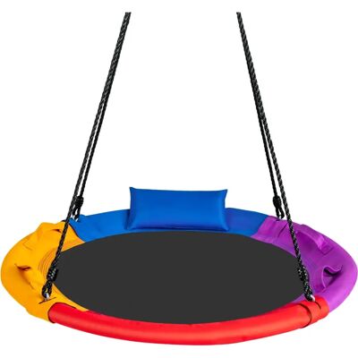 Balançoire Enfant Colorée Costway - Hauteur Réglable 100-180cm - 150kg Max - Publicité Balançoire Enfant Colorée Costway - Hauteur Réglable 100-180cm - 150kg Max - Publicité