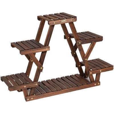 Estantería para Plantas Costway - Estructura de Pino Macizo Triangular con Múltiples Niveles Estantería para Plantas Costway - Estructura de Pino Macizo Triangular con Múltiples Niveles