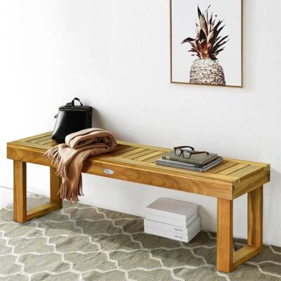 Banc de Jardin Costway - Bois d’Acacia, Charge 360kg, Naturel Teak - Publicité Banc de Jardin Costway - Bois d’Acacia, Charge 360kg, Naturel Teak - Publicité