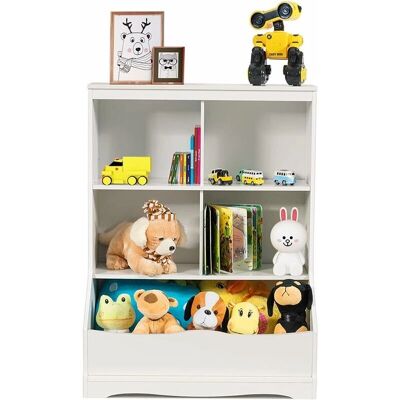 Costway - Arca de juguetes de 3 niveles - Blanco - 67x40x88 - Almacenamiento Costway - Arca de juguetes de 3 niveles - Blanco - 67x40x88 - Almacenamiento