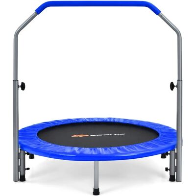 Costway - Ø101 cm opvouwbaar mini-trampoline - Blauw - Verstelbare grip - Trampoline Costway - Ø101 cm opvouwbaar mini-trampoline - Blauw - Verstelbare grip - Trampoline