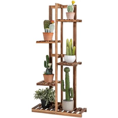 Costway Blumenregal 5-Stopkowy Drewniany Stojak na Rośliny - Brązowy - 50x21x103 cm - Plant stand Costway Blumenregal 5-Stopkowy Drewniany Stojak na Rośliny - Brązowy - 50x21x103 cm - Plant stand