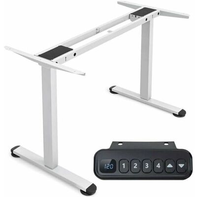 Costway Bastidor de escritorio ajustable de doble motor - Blanco - 109–151 cm de ancho - 70–120 cm de alto - Bastidor de escritorio Costway Bastidor de escritorio ajustable de doble motor - Blanco - 109–151 cm de ancho - 70–120 cm de alto - Bastidor de escritorio