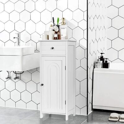 Armoire de Salle de Bain Costway - Blanc - 35,6x30,5x88cm - Publicité Armoire de Salle de Bain Costway - Blanc - 35,6x30,5x88cm - Publicité