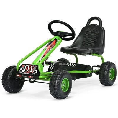 Costway Kart à Pédales Vert pour Enfants avec Siège Réglable & Frein à Main - Jouet Extérieur 3-6 Ans - Publicité Costway Kart à Pédales Vert pour Enfants avec Siège Réglable & Frein à Main - Jouet Extérieur 3-6 Ans - Publicité