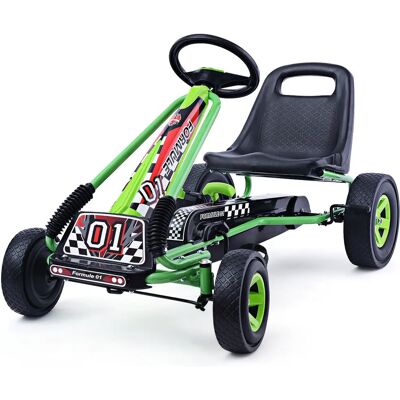 Costway - Kart - Vert - 4 Roues - Pedal Go-Kart - Publicité Costway - Kart - Vert - 4 Roues - Pedal Go-Kart - Publicité