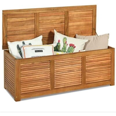 Giantex - Arcón Exterior de Madera 178L - 178 L - Bois d’acacia - Coffre de jardin - Publicité Giantex - Arcón Exterior de Madera 178L - 178 L - Bois d’acacia - Coffre de jardin - Publicité