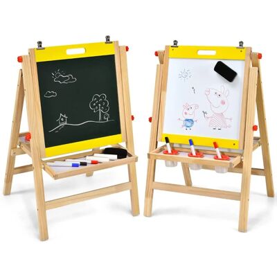 Costway Kunststaffelei - Verstellbarer 3-in-1 Kinderzeichentafel Costway Kunststaffelei - Verstellbarer 3-in-1 Kinderzeichentafel