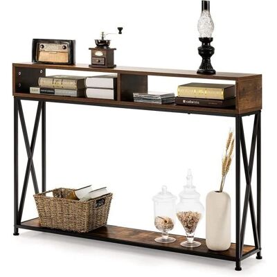 Costway Table Console en Style Industriel 120 x 23 x 79 CM Structure en Acier Meuble d'Entrée - Publicité Costway Table Console en Style Industriel 120 x 23 x 79 CM Structure en Acier Meuble d'Entrée - Publicité