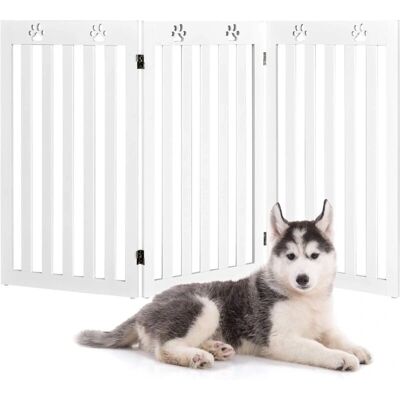 Costway - Cerca de Madera para Mascotas - Altura 89.5 cm - 3-paneles extensible - Pet Gate Costway - Cerca de Madera para Mascotas - Altura 89.5 cm - 3-paneles extensible - Pet Gate