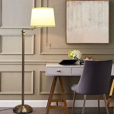 Lámpara de suelo beige Costway - Luz de lectura ajustable - Diseño moderno Lámpara de suelo beige Costway - Luz de lectura ajustable - Diseño moderno
