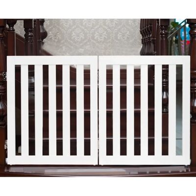 Costway - 4-Panel Wood Gate - Blanco - 60 cm - Pet Gate Costway - 4-Panel Wood Gate - Blanco - 60 cm - Pet Gate
