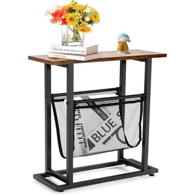 Costway Petite Table Industrielle avec Porte-revues en Maille - Table d'appoint - Publicité Costway Petite Table Industrielle avec Porte-revues en Maille - Table d'appoint - Publicité