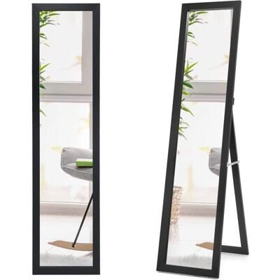 Costway Psyché Miroir Autoportant Rectangulaire 155x37cm Style Scandinave Moderne Noir - Publicité Costway Psyché Miroir Autoportant Rectangulaire 155x37cm Style Scandinave Moderne Noir - Publicité