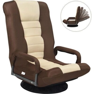 Chaise de sol pliable Costway - Ergonomique, réglage sur 6 positions, pivotante à 360° - Marron - Publicité Chaise de sol pliable Costway - Ergonomique, réglage sur 6 positions, pivotante à 360° - Marron - Publicité