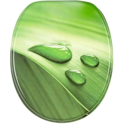 Siège de WC Green Leaf - Charnières Réglables, Éco-Conception - Publicité Siège de WC Green Leaf - Charnières Réglables, Éco-Conception - Publicité