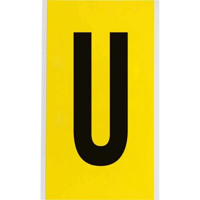 Brady - 3470-U - Noir sur Jaune - U - Étiquette - Publicité Brady - 3470-U - Noir sur Jaune - U - Étiquette - Publicité