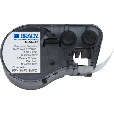 Rolo de etiquetas Brady M-90-422 preto sobre branco - fita para impressora de etiquetas Rolo de etiquetas Brady M-90-422 preto sobre branco - fita para impressora de etiquetas