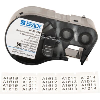 Brady - M-48-498 - Preto - Branco - printer label Brady - M-48-498 - Preto - Branco - printer label