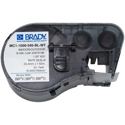 Fita para impressora de etiquetas Brady MC1-1000-595-BL-WT - Azul Fita para impressora de etiquetas Brady MC1-1000-595-BL-WT - Azul