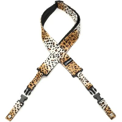 Cintura in nylon Dimarzio DD2230CH con motivo leopardo in pelliccia artificiale - Accessori per chitarra Cintura in nylon Dimarzio DD2230CH con motivo leopardo in pelliccia artificiale - Accessori per chitarra