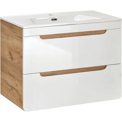 Fun Moebel - FERMO - Weiß Hochglanz - 60 cm - Waschbeckenunterschrank Fun Moebel - FERMO - Weiß Hochglanz - 60 cm - Waschbeckenunterschrank