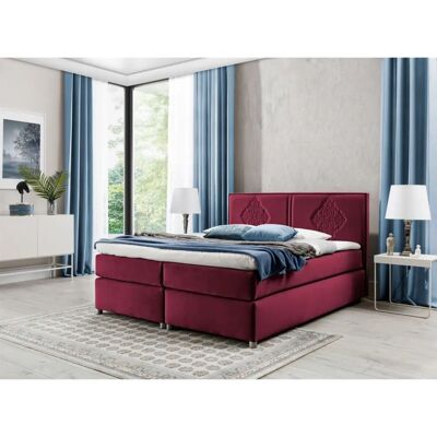 Fun-Möbel - DAMIANO DELUX - Bordeaux - 200x200cm - Boxspringbett Fun-Möbel - DAMIANO DELUX - Bordeaux - 200x200cm - Boxspringbett