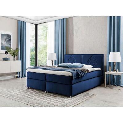 Fun-Möbel - DAMIANO DELUX - 200x200cm - Dunkelblau - Boxspring bed Fun-Möbel - DAMIANO DELUX - 200x200cm - Dunkelblau - Boxspring bed
