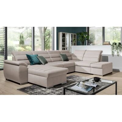 Fun Moebel - PASCARA - Beige - U-Form - Links Ottomane - Sofagarnitur Fun Moebel - PASCARA - Beige - U-Form - Links Ottomane - Sofagarnitur