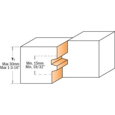 CMT Fresa para Juntas - 12.7mm Perfil para Conexiones CMT Fresa para Juntas - 12.7mm Perfil para Conexiones