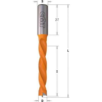 CMT 373.050.11 Centerbohrer für Blindlöcher S=10x27 - D=5x50x85 CMT 373.050.11 Centerbohrer für Blindlöcher S=10x27 - D=5x50x85