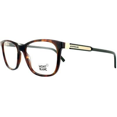 Mont Blanc MB0631 A56 Havana Gold Glasses Frames - Square - One Size Mont Blanc MB0631 A56 Havana Gold Glasses Frames - Square - One Size