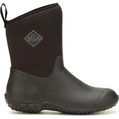 Muck Boot Damen Muckster II Mid Wellies - schwarz-rosa Druck Muck Boot Damen Muckster II Mid Wellies - schwarz-rosa Druck