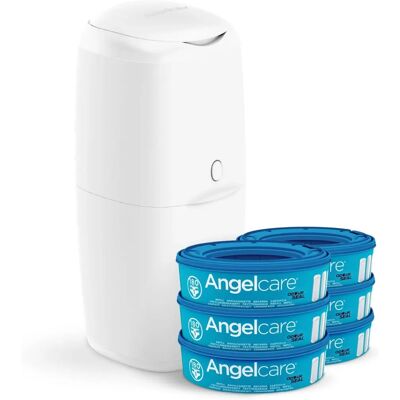Angelcare Nappy Disposal System - Compact Odour Locking - 6 Refills Angelcare Nappy Disposal System - Compact Odour Locking - 6 Refills
