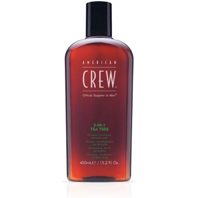 American Crew 3-i-1 Tea Tree Shampoo, Balsam & Body Wash (450 ml) American Crew 3-i-1 Tea Tree Shampoo, Balsam & Body Wash (450 ml)