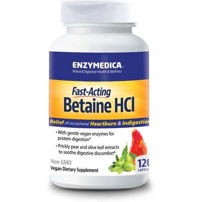 Enzymedica Betaine HCI 600mg - Wsparcie Trawienia - 120 Kapsułek Enzymedica Betaine HCI 600mg - Wsparcie Trawienia - 120 Kapsułek