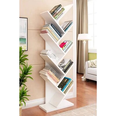 GENERIC - 9 Tier Rustic Standing Tree - White - Bookcase GENERIC - 9 Tier Rustic Standing Tree - White - Bookcase