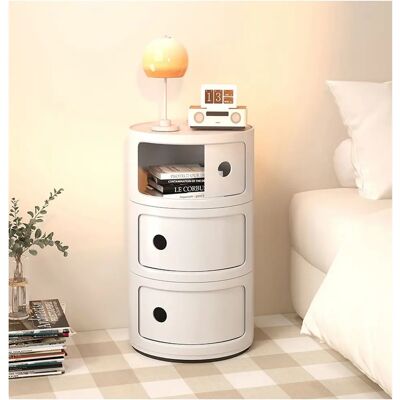 Livingandhome - 3-Tier Storage - White - Storage Drawer Unit Livingandhome - 3-Tier Storage - White - Storage Drawer Unit