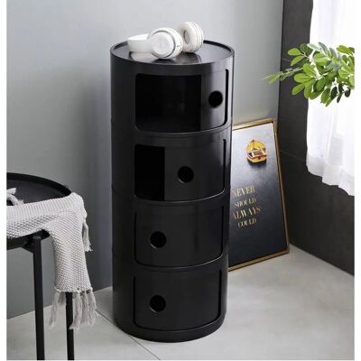 Living and Home - 4-Tier Plastic Drawer - Black Living and Home - 4-Tier Plastic Drawer - Black