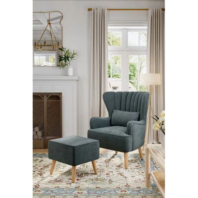 Livingandhome - Grey - OneSize - Armchair Livingandhome - Grey - OneSize - Armchair
