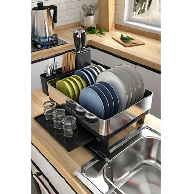 Living and Home - Dish Drainer Rack - Stainless Steel - One Size - Dish Rack Living and Home - Dish Drainer Rack - Stainless Steel - One Size - Dish Rack