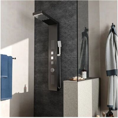 Livingandhome - Modern Exposed Thermostatic Shower Tower Panel Livingandhome - Modern Exposed Thermostatic Shower Tower Panel