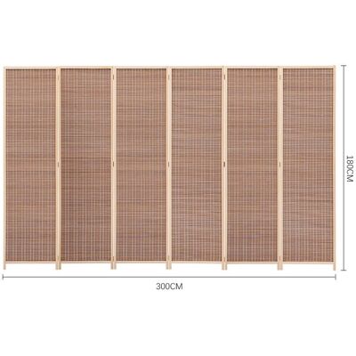Living and Home - 6-Panel Folding - Brown - Room Divider Living and Home - 6-Panel Folding - Brown - Room Divider