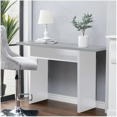 Unknown - Rectangular Console Table with Storage Shelf - Grey - Wood - Console Table Unknown - Rectangular Console Table with Storage Shelf - Grey - Wood - Console Table
