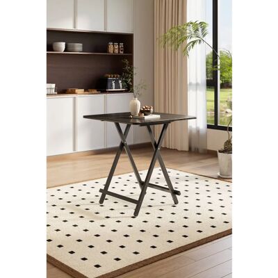 Living and Home - 70x70cm Folding Wooden Dining Table - Black Living and Home - 70x70cm Folding Wooden Dining Table - Black