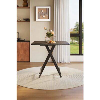 Living and Home - 80x80 Folding Table - Black - Dining Table Living and Home - 80x80 Folding Table - Black - Dining Table