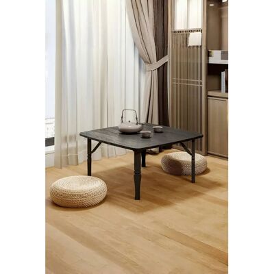 Living and Home - 70cm Square Wooden Folding - Black - Coffee Table Living and Home - 70cm Square Wooden Folding - Black - Coffee Table