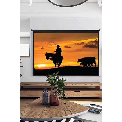 Living and Home - 120 Manual Wall Mounted Projection Screen - White Living and Home - 120 Manual Wall Mounted Projection Screen - White