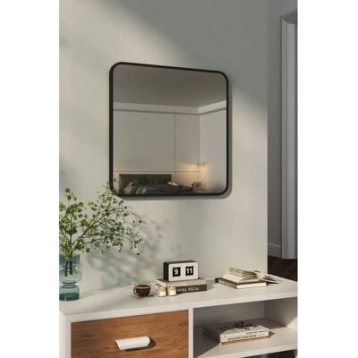 Livingandhome - Square Wall Mirror - Black - Mirror Livingandhome - Square Wall Mirror - Black - Mirror